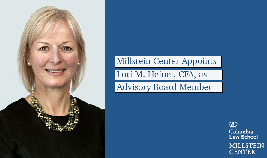 Headshot of Lori Heinel, with announcement of her appointment to the Advisory Board.