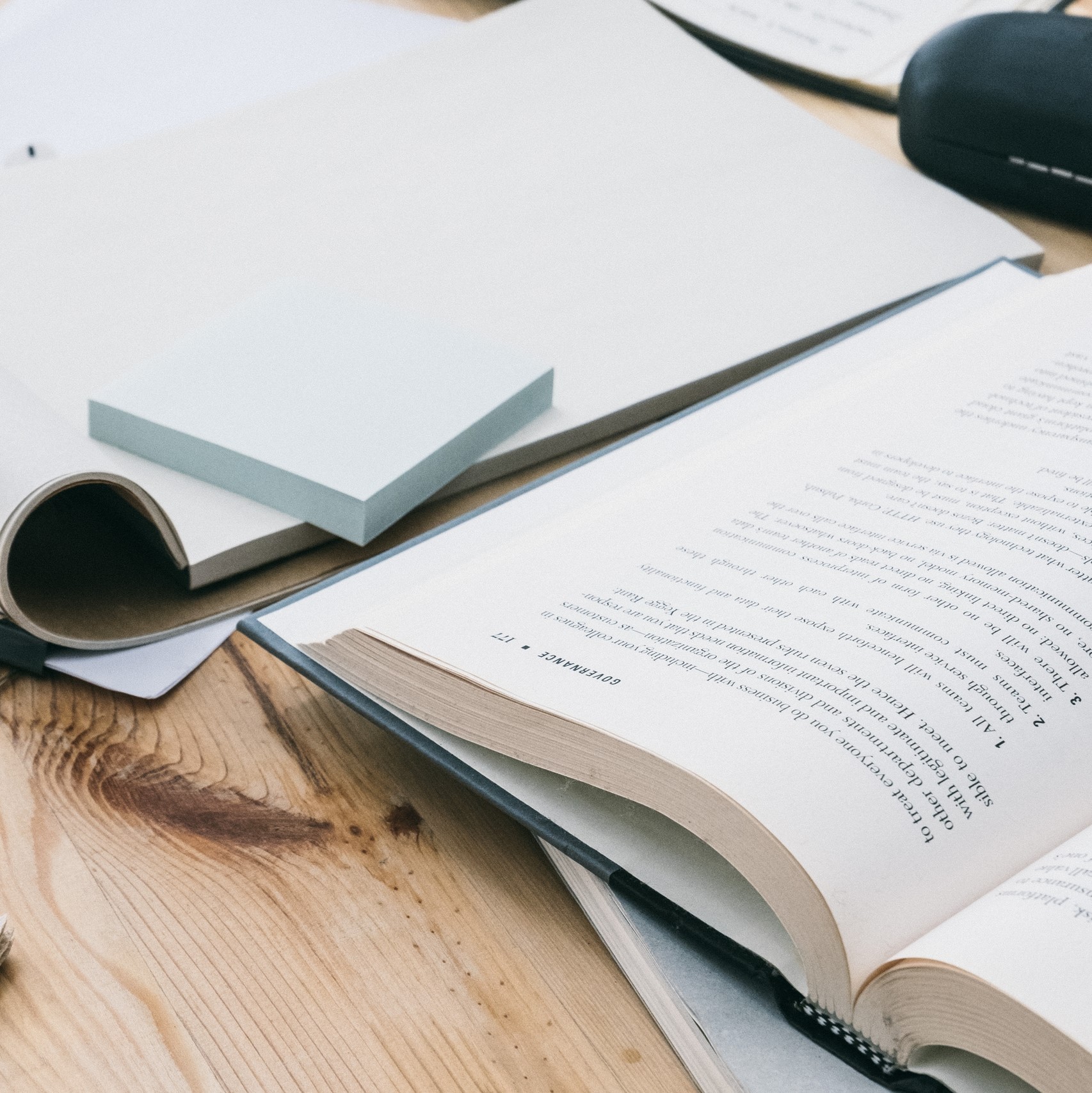 Open book on desk