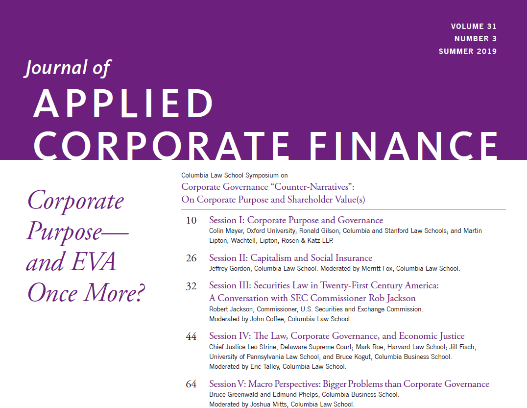 Journal of Applied Corporate Finance Cover