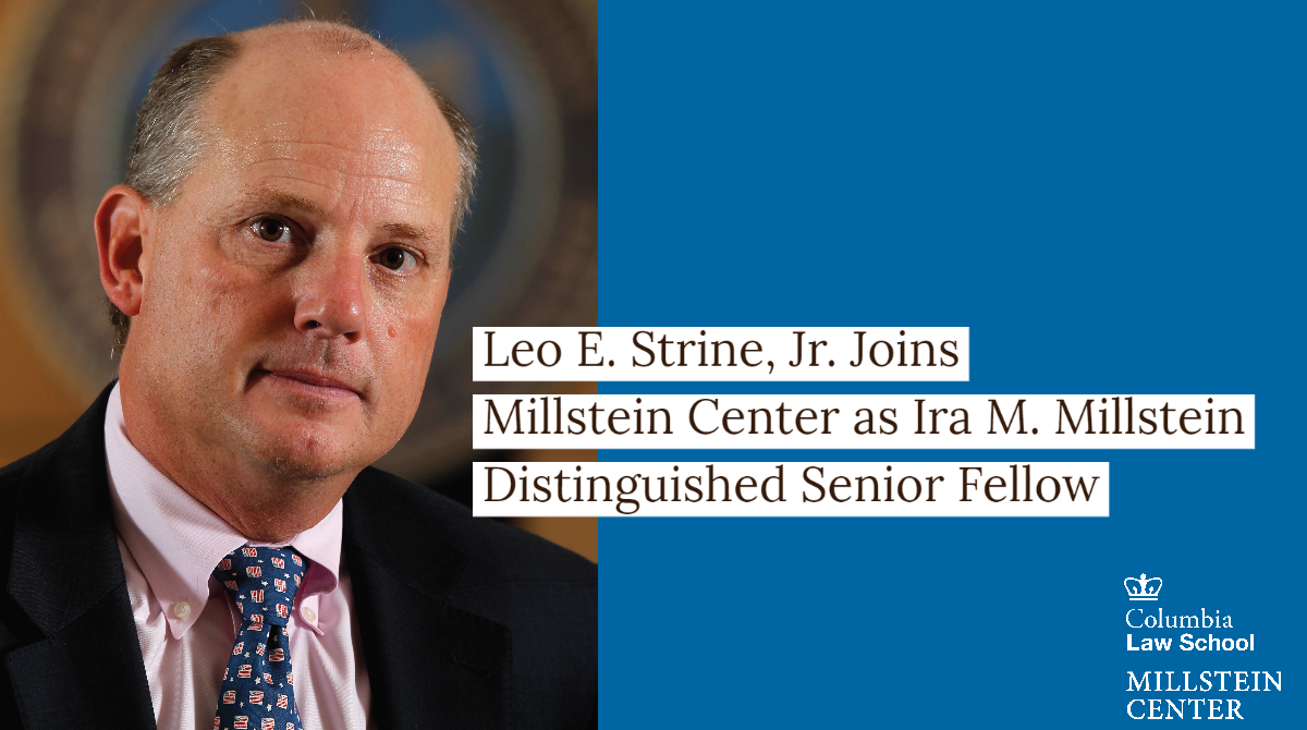 Leo Strine Headshot with Headline